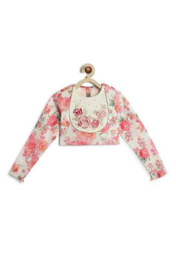 Buy_Tiber Taber_Cream Cotton, Viscose Floral Print Lehenga Set _Online_at_Aza_Fashions