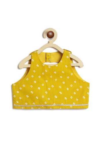 Tiber Taber Yellow Cotton, Viscose Bandhani Print Lehenga Set at Aza Fashions Tiber Taber_Yellow Cotton, Viscose Bandhani Print Lehenga Set _at_Aza_Fashions