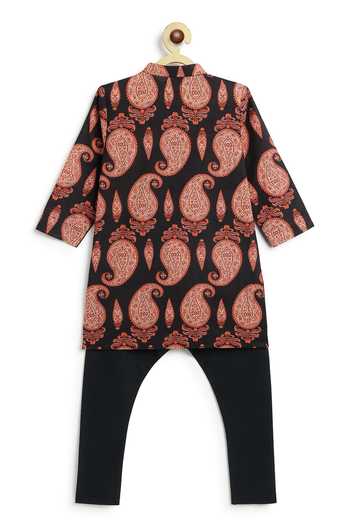 Tiber Taber Paisley Print Cotton Kurta Set 