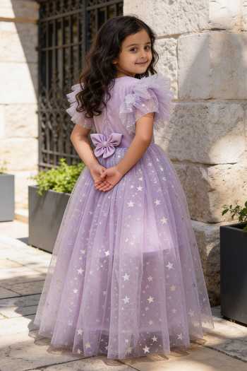FAYON KIDS Lilac Star Net Dress 