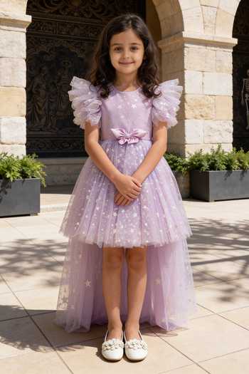 FAYON KIDS Lilac Star Net Dress 
