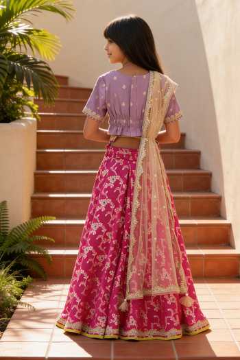 FAYON KIDS Brocade Woven Lehenga Set 