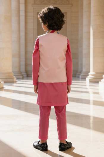 FAYON KIDS Embroidered Bundi & Kurta Set 