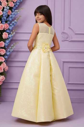 FAYON KIDS 3D Flower Embroidered Gown 