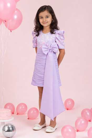 FAYON KIDS Purple Net, Taffeta Lilac Embroidered Dress Online at Aza Fashions FAYON KIDS_Purple Net, Taffeta Lilac Embroidered Dress _Online_at_Aza_Fashions