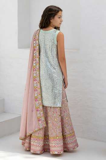 FAYON KIDS mbroidered Kurta Sharara Set 