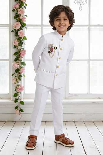 FAYON KIDS Suiting Bandhgala & Pant Set 