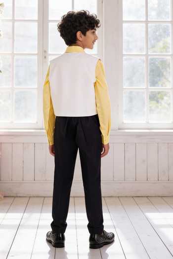 FAYON KIDS Solid Waistcoat & Pant Set 
