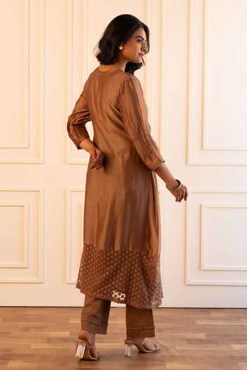 Gulabik Jaipur Kiana Placement Embroidered Kurta & Pant Set 