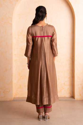Gulabik Jaipur Shubha Handloom Chanderi Kurta & Pant Set 