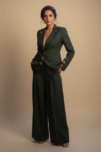 The Pretty Things by Priyanka B. Sahani Hand Embroidered Suit & Trouser Set 