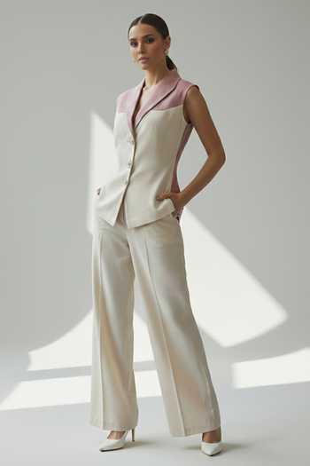 The Pretty Things by Priyanka B. Sahani Colorblock Vest & Pant Set 