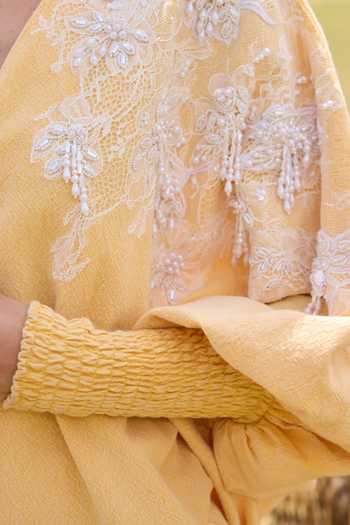 Kay Kay_Yellow Cotton Gia Embellished Cape _Online_at_Aza_Fashions