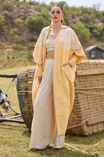 Kay Kay Gia Embellished Cotton Cape 