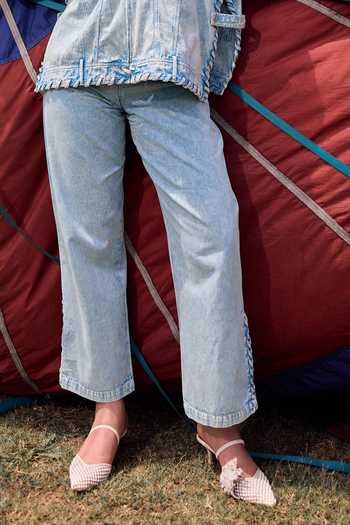 Shop_Kay Kay_Blue Denim Collared Neck Alessa Rope Detailed Shirt And Pant Set _Online_at_Aza_Fashions