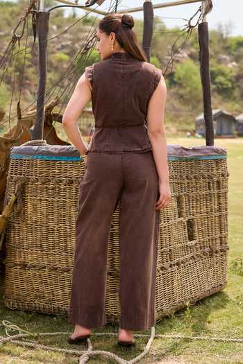 Kay Kay Zarela Denim Top & Pant Co-ord Set 