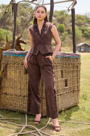 Kay Kay Zarela Denim Top & Pant Co-ord Set 