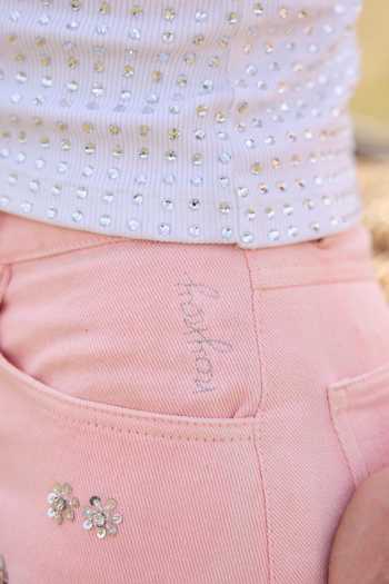 Kay Kay_White Denim Scoop Neck Alina Studded Tank Top And Pant Set _Online_at_Aza_Fashions