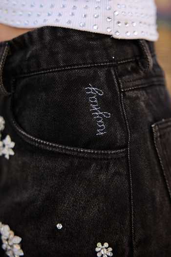 Shop_Kay Kay_White Denim Round Neck Marceline Studded Tank Top And Pant Set _Online_at_Aza_Fashions