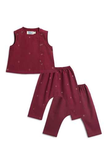 Buy Tiber Taber Purple Cotton Self Design Kurta And Pair Of Pyjama Set Buy_Tiber Taber_Purple Cotton Self Design Kurta And Pair Of Pyjama Set
