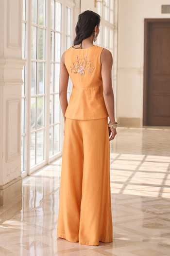 RINESSA Embroidered Peplum Top With Trouser 