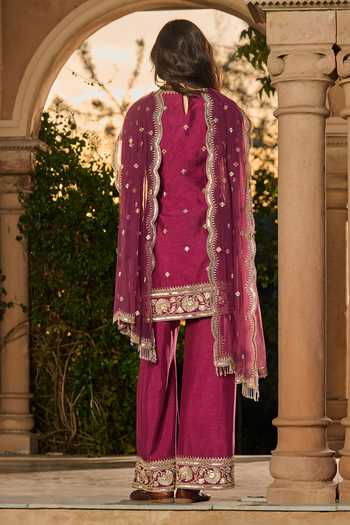 RINESSA Zari Work Kurta Palazzo Set 