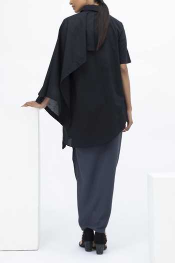 Aakaar Noire Cotton Asymmetric Tunic For Kids
