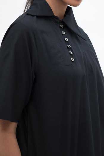 Aakaar Black Cotton Noire Asymmetric Tunic For Kids Online at Aza Fashions Aakaar_Black Cotton Noire Asymmetric Tunic For Kids_Online_at_Aza_Fashions