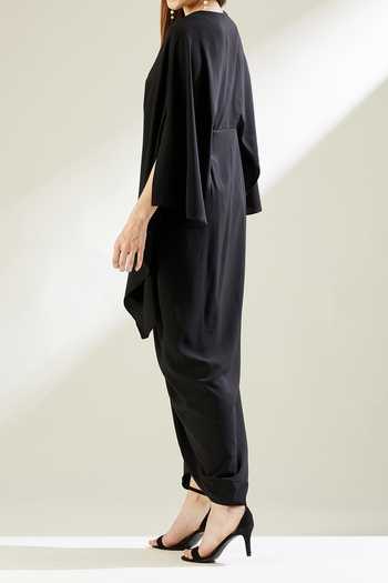 Aakaar Crystal Fringe Draped Gown For Kids