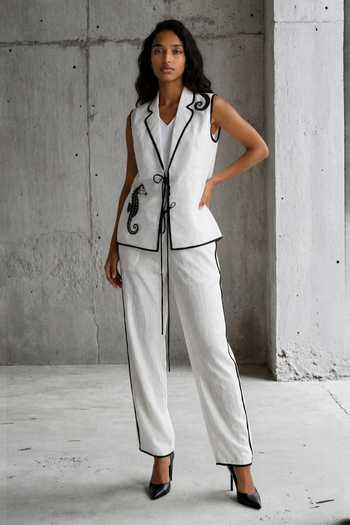 Vanshika Agarwal Label Cecilia Horse Embroidered Jacket & Pant Set 