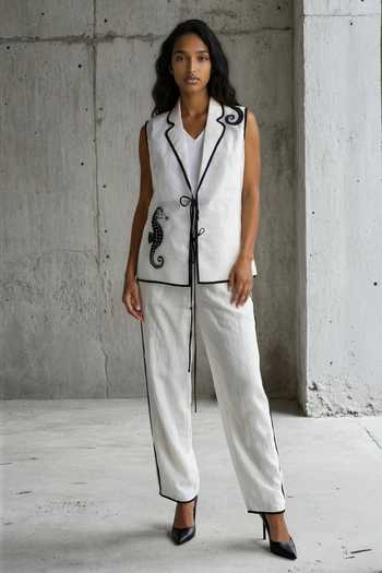 Vanshika Agarwal Label Cecilia Horse Embroidered Jacket & Pant Set 