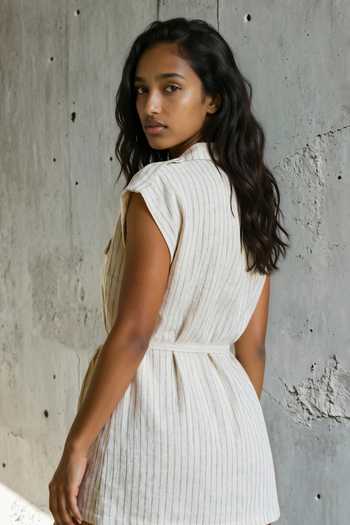 Vanshika Agarwal Label Quinn Pinstripe Blazer Dress 