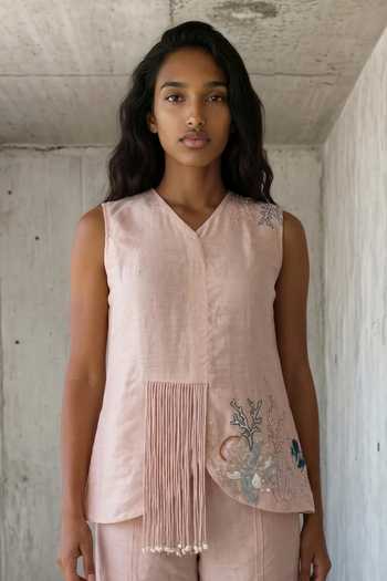 Vanshika Agarwal Label Coral Embroidered Top & Pant Set 