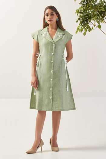 Savaaya The Sage Two Tone Linen Dress 