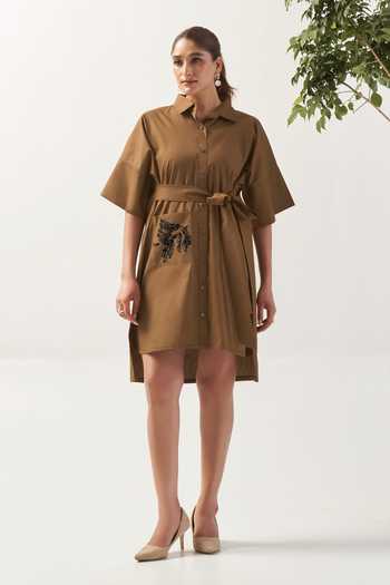 Savaaya The Terra Handwork Tie-Up Dress 