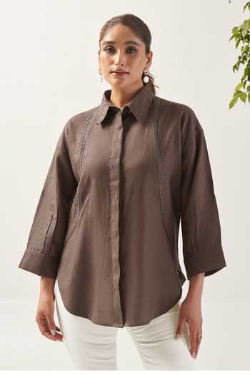 Savaaya Cocoa Pure Linen Shirt 