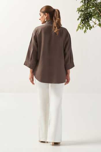 Savaaya Cocoa Pure Linen Shirt 