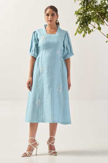 Savaaya The Cloud Flower Patched Pintucked Dress 