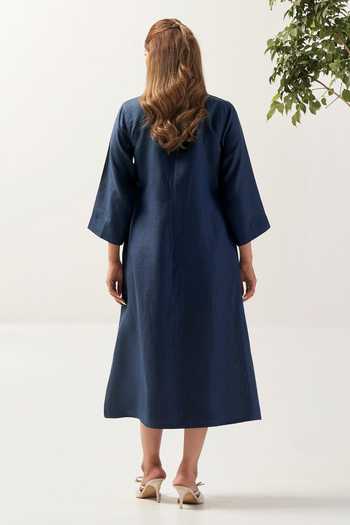 Savaaya The Midnight Handwork Linen Dress 