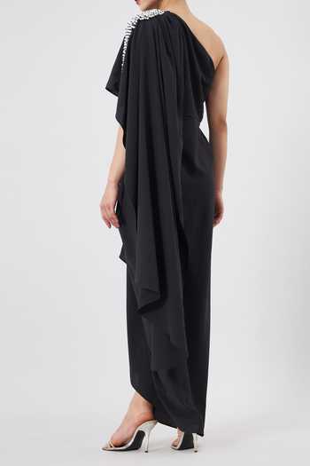 Aakaar Draped One Shoulder Gown For Kids