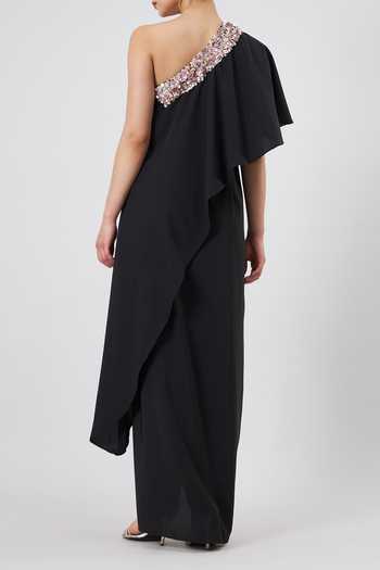 Aakaar Sequin Embellished One Shoulder Gown For Kids