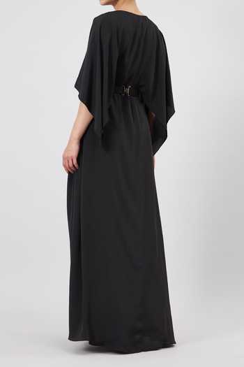 Aakaar Pleated Gown With Embellished Belt Set For Kids