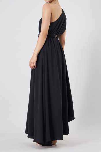 Aakaar One Shoulder Gown With Embellished Belt For Kids