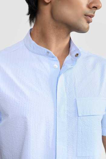 Buy Perona Sky Blue Cotton Joey Shirt Online at Aza Fashions Buy_Perona_Sky Blue Cotton Joey Shirt _Online_at_Aza_Fashions
