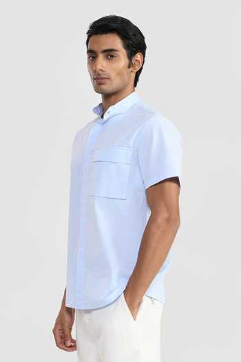 Buy Perona Sky Blue Cotton Joey Shirt Buy_Perona_Sky Blue Cotton Joey Shirt