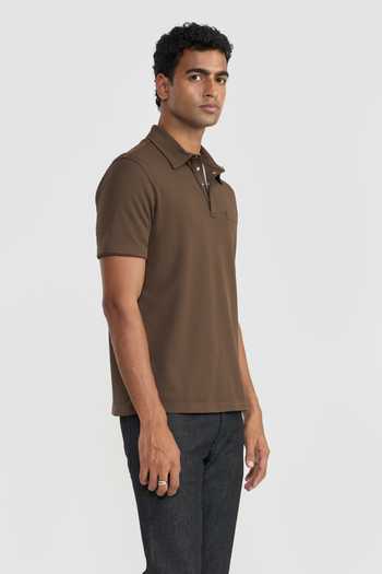 Buy_Perona_Brown Polyester, Leather Light Brandon T-shirt _Online_at_Aza_Fashions