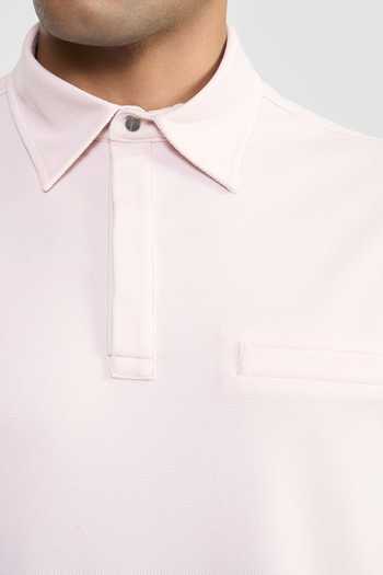 Shop Perona Pink Polyester, Leather Brandon Plain T-shirt Online at Aza Fashions Shop_Perona_Pink Polyester, Leather Brandon Plain T-shirt _Online_at_Aza_Fashions