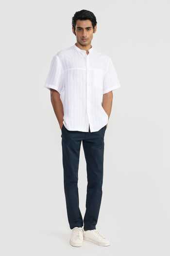 Perona_White Linen Alfred Shirt _Online_at_Aza_Fashions