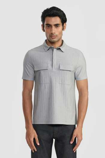 Perona Grey Colton Solid T-Shirt 