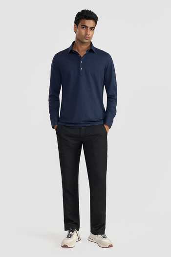 Buy Perona Navy Cotton, Polyester Walter Polo T Shirt Online at Aza Fashions Buy_Perona_Navy Cotton, Polyester Walter Polo T Shirt _Online_at_Aza_Fashions
